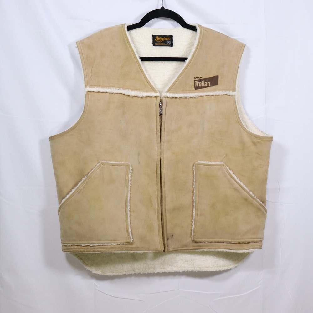 Swingster Sherpa Lined Vest XL Tan Mens Workwear Gorpcore